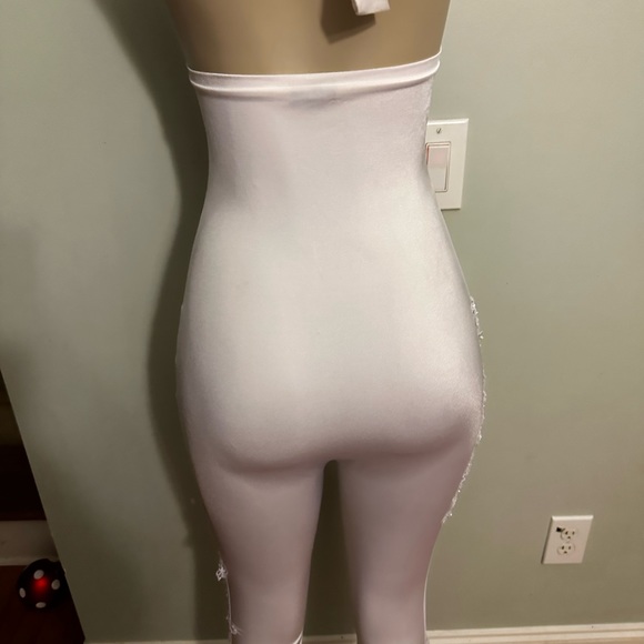 Sheer White Jumpsuit women’s size Large Jloraine NEVER WORN! - Picture 4 of 9